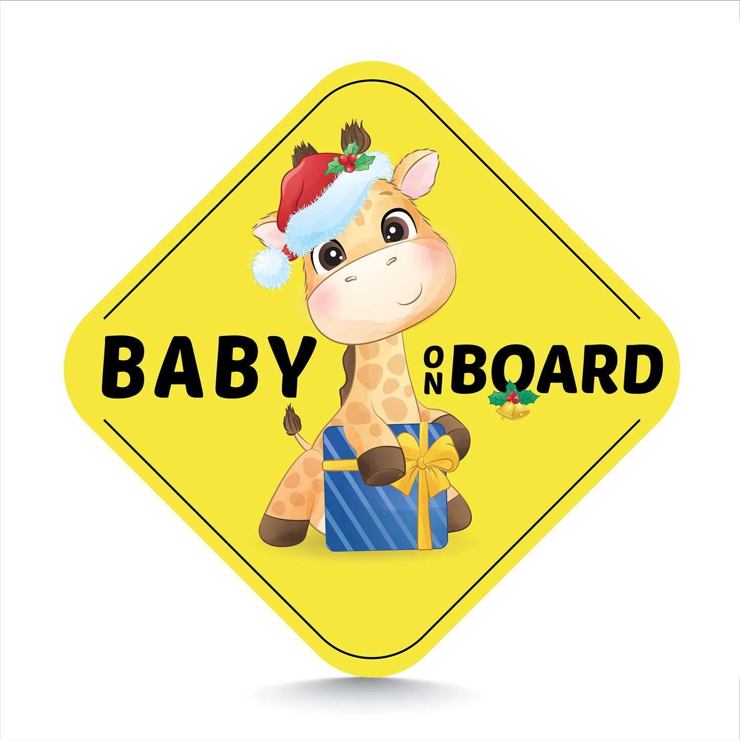 Baby Giraffe with Santa Hat Christmas Edition