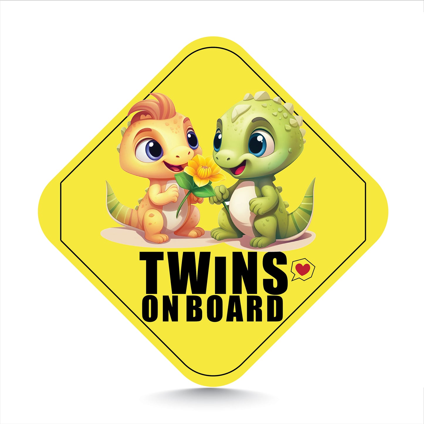 Twins Cute Dino on Board