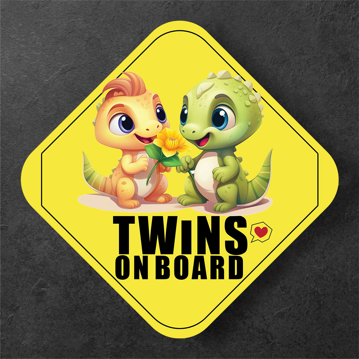 Twins Cute Dino on Board