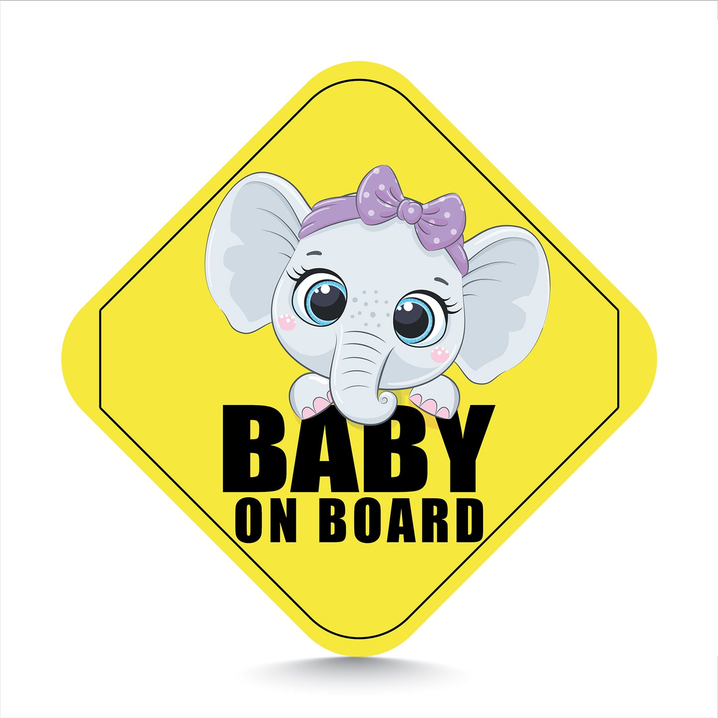 Adorable Baby Elephant on Board Sign