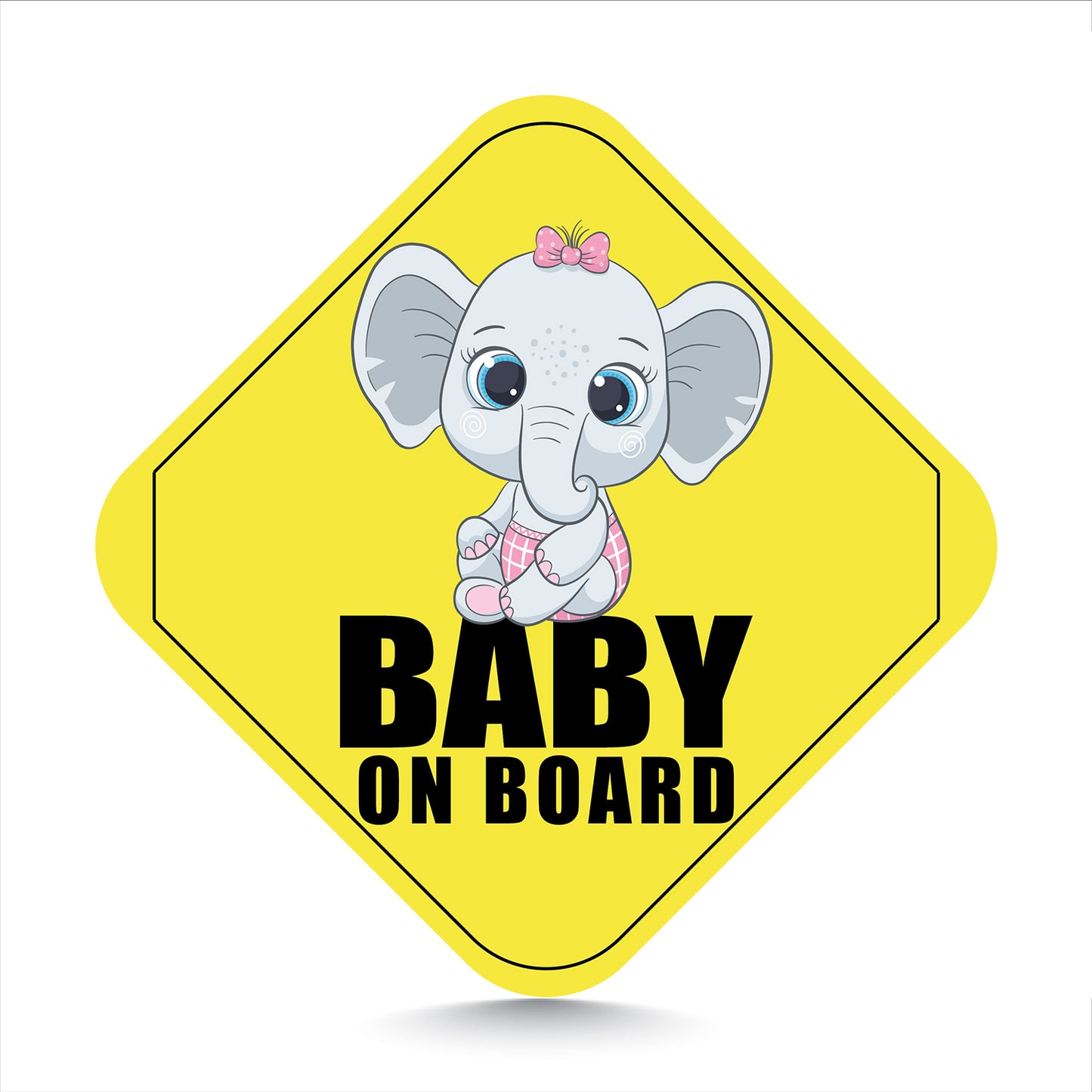 Adorable Baby Elephant "Baby on Board" Sign