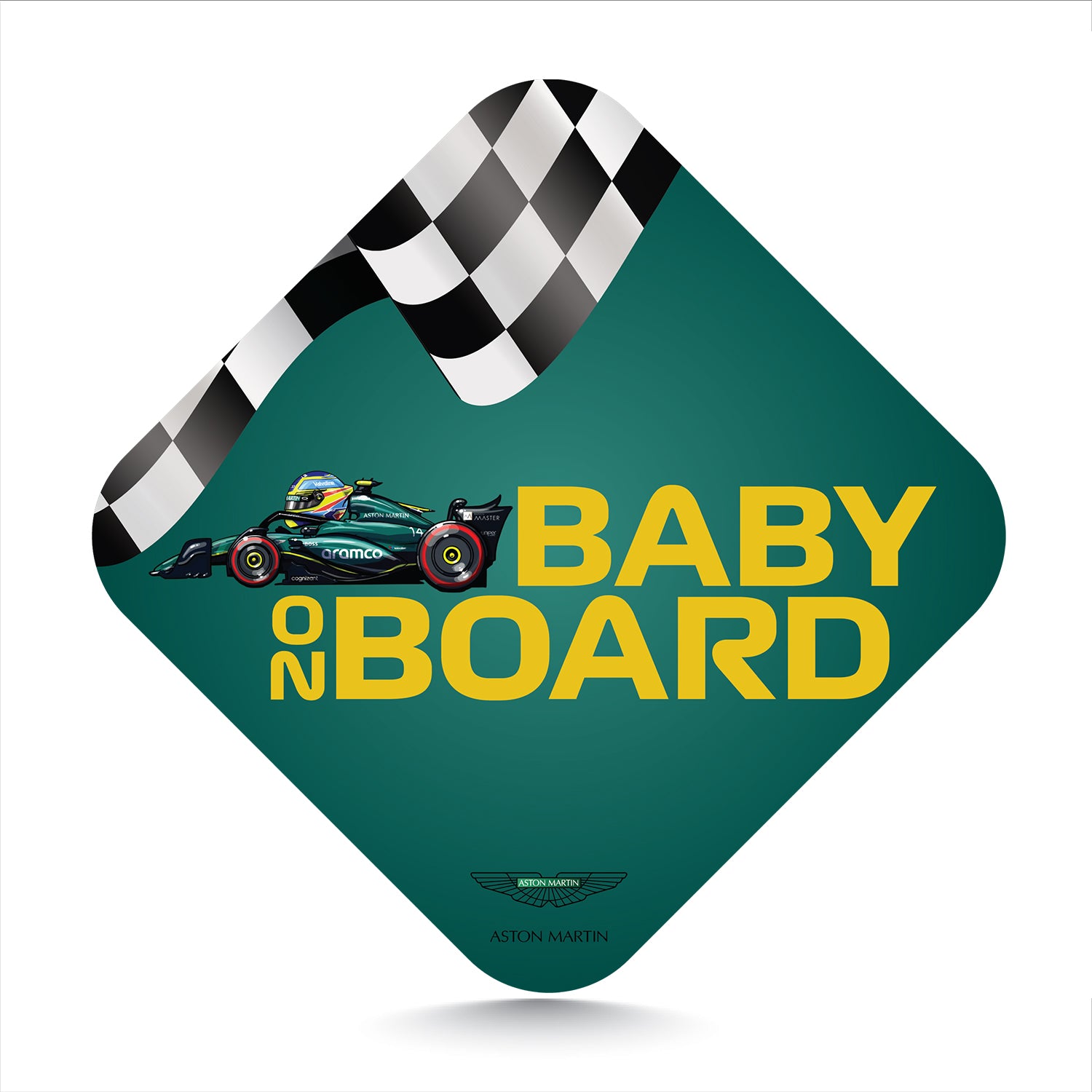 Cartello Autistico Per Auto 'Baby On Board' Con Ventosa - 14x14 Cm, Prodotto UK, Adatto A Tutti I Veicoli