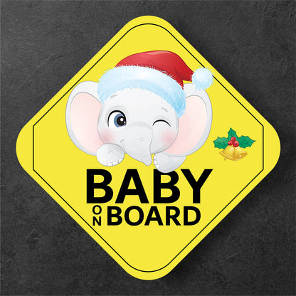 Elephant Design Christmas Edition Baby on Board