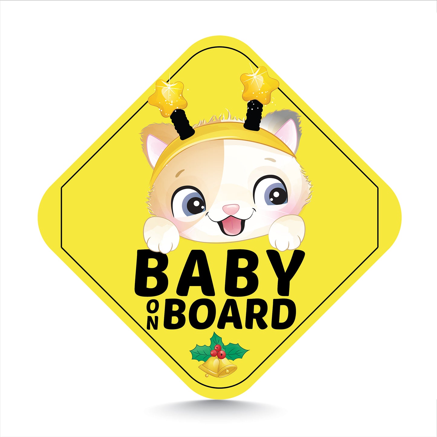 Adorable Kitten Christmas Edition Baby on Board