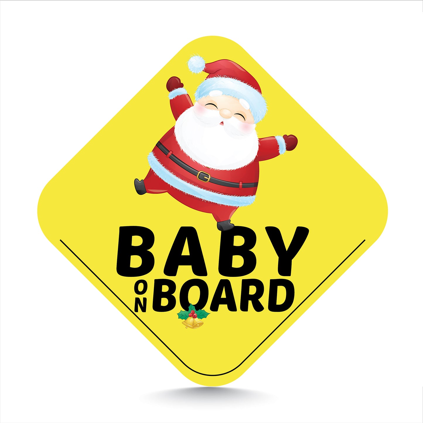 Cheerful Santa Christmas Edition Baby on Board