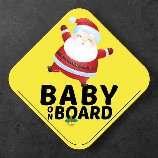 Cheerful Santa Christmas Edition Baby on Board