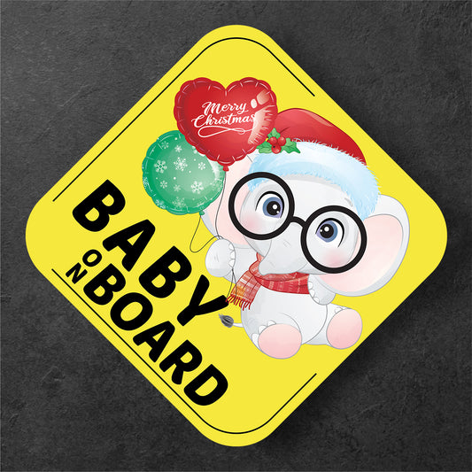 Adobrable Elephant Christmas Edition Baby on Board