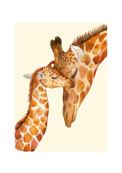 A Giraffe's Tender Moment Poster