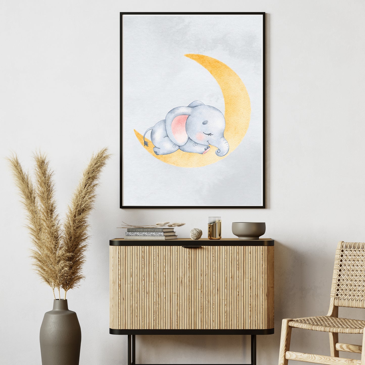 Dreaming Elephant on the Moon Poster