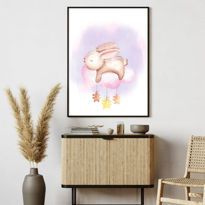 Dreamy Bunny on a Cloud Poster