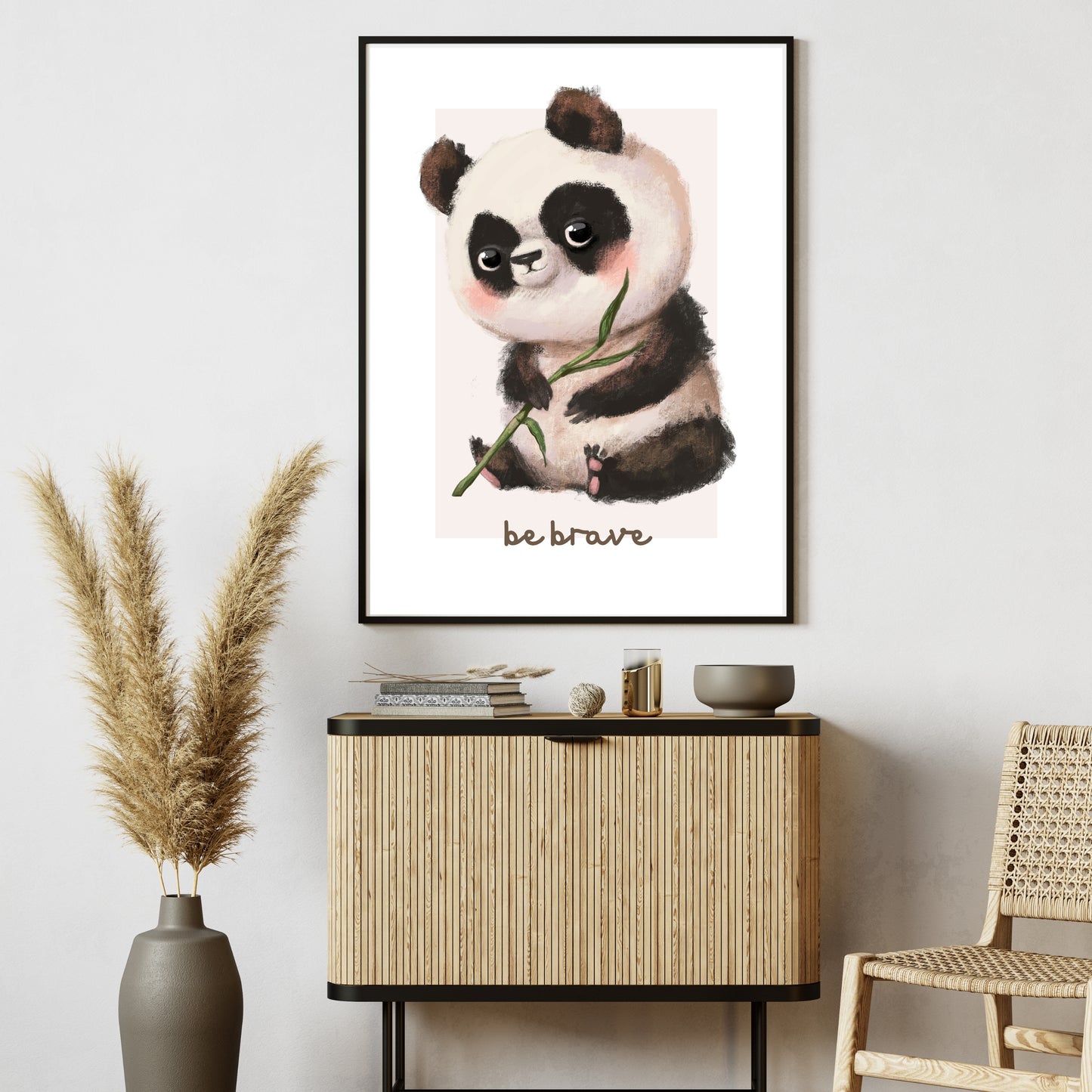 Be Brave Cute Panda's Poster