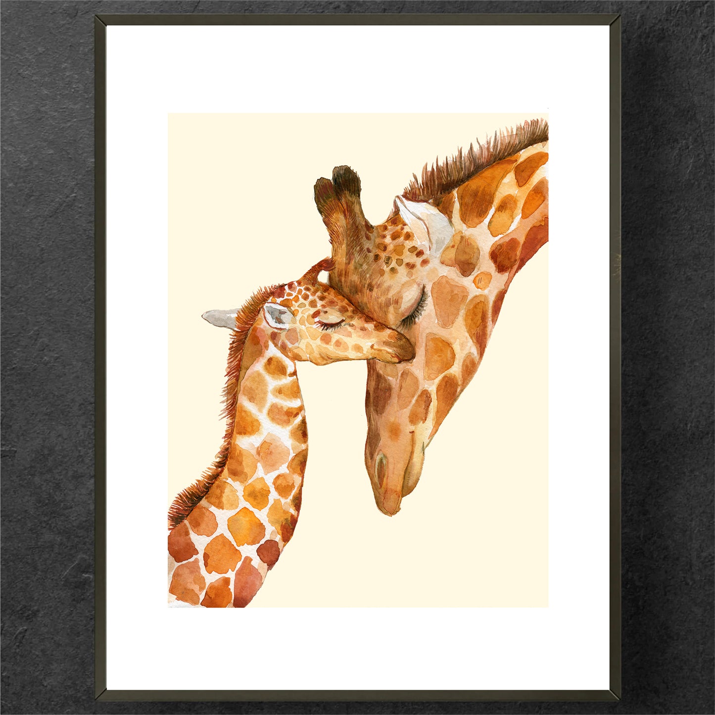 A Giraffe's Tender Moment Poster