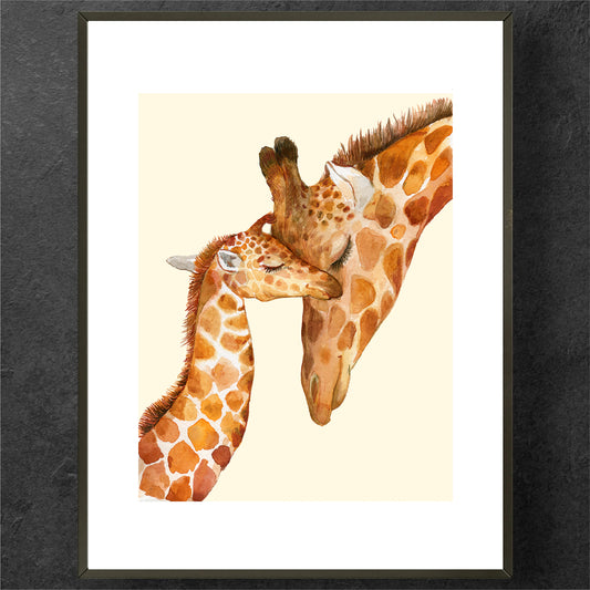 A Giraffe's Tender Moment Poster