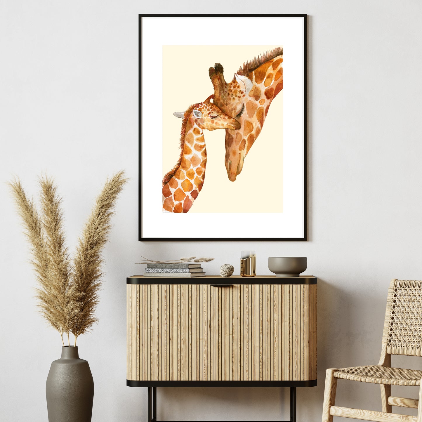 A Giraffe's Tender Moment Poster