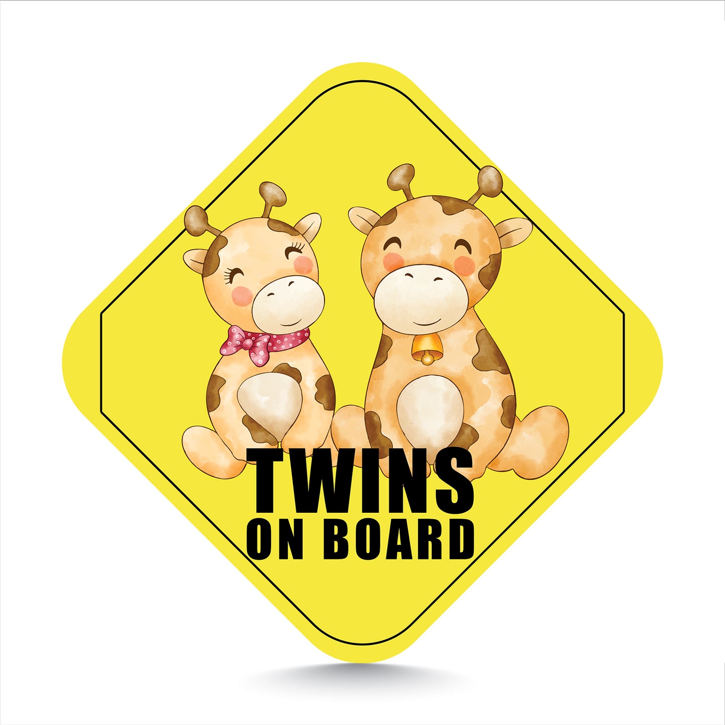 Cute Giraffe Design - Twins on Board Sticker