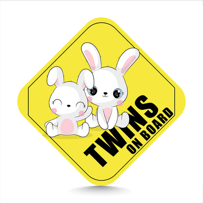 Bunny Design Twins on Board Sign