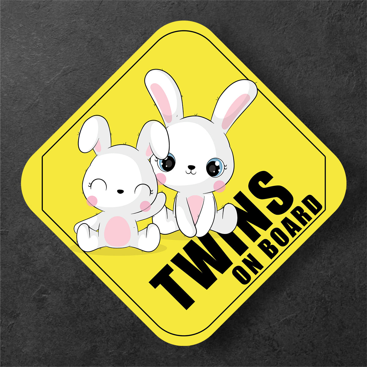 Bunny Design Twins on Board Sign