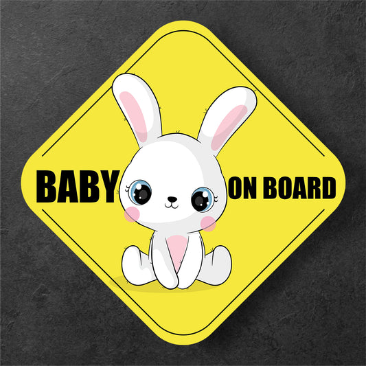 Adorable Bunny Baby on Board Sign