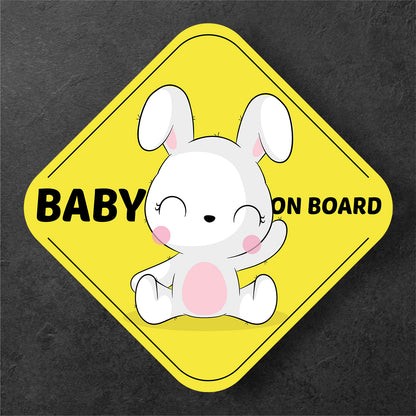 Happy Bunny Baby on Board Sign