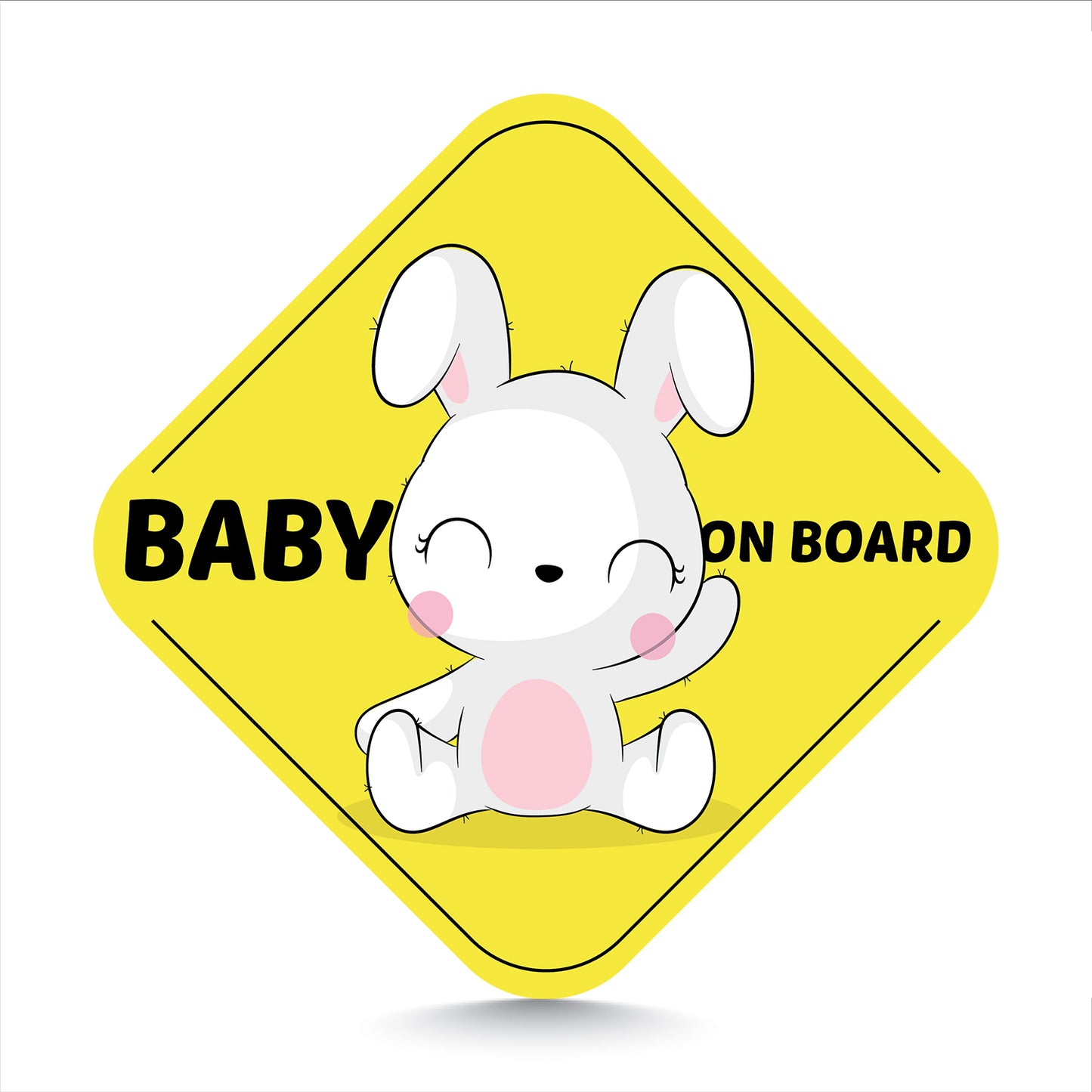 Happy Bunny Baby on Board Sign