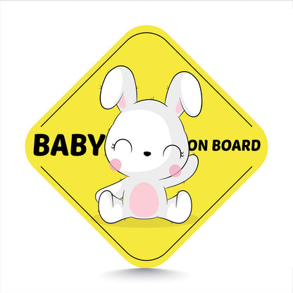 Happy Bunny Baby on Board Sign