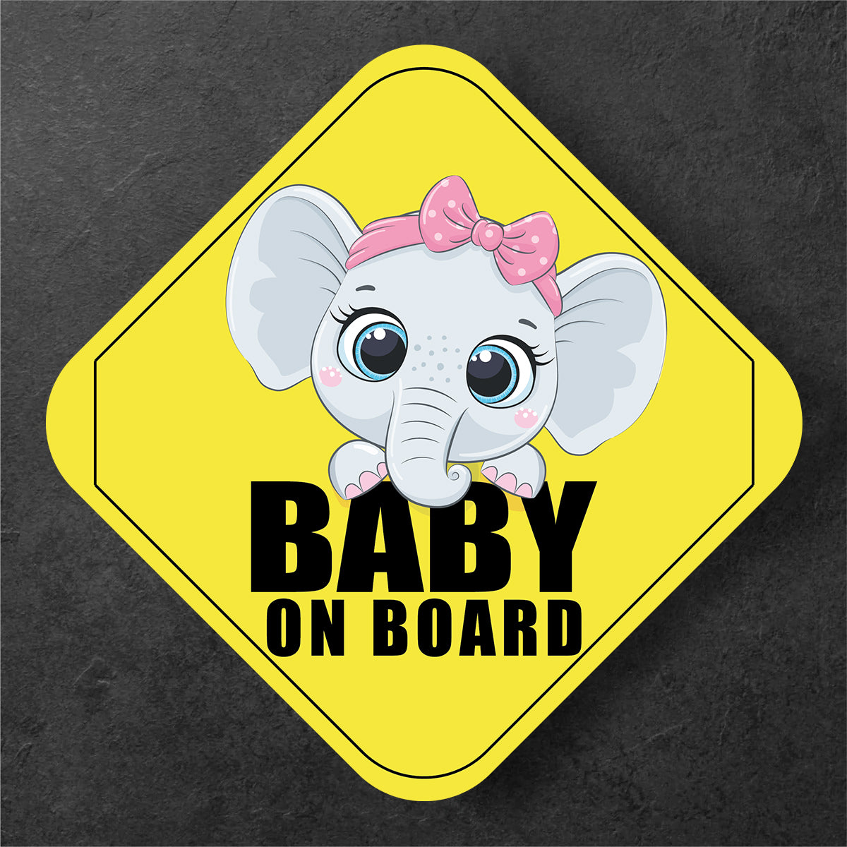 Baby Elephant on Board Sign