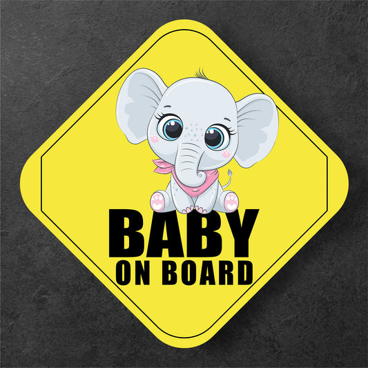 Adorable Calm Baby Elephant on Board Sign